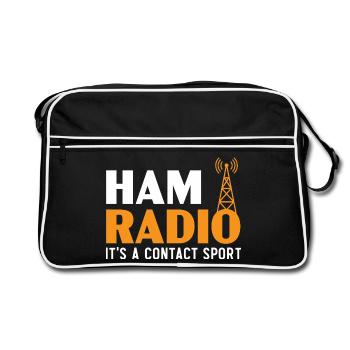 Ham Radio Es ist ein Kontaktsport Operator Ham Rad - Retro Tasche - Schwarz/Weiß - Vorne