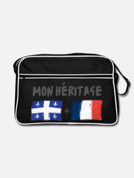 mon héritage france et québec - Sac Retro - noir/blanc