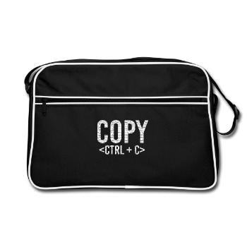 Copy And Paste IT Informatik STRG + C - Retro Tasche - Schwarz/Weiß - Vorne