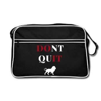 don't quit lion heart - Retro Bag - black/white - Front