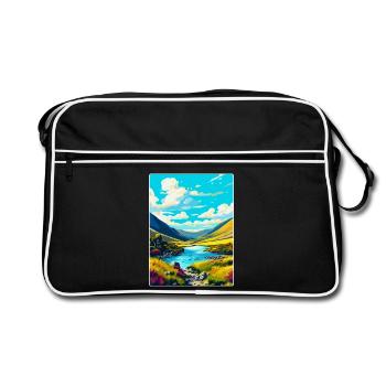 Wicklow Mountains Irlande Royaume-Uni Affiche de voyage vintage - Sac Retro - noir/blanc - Devant