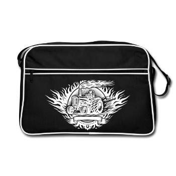 Tractor Pulling Logo - Retro Bag - black/white - Front