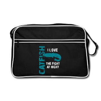 Pêche au poisson-chat Pêche sportive Poisson fort - Sac Retro - noir/blanc - Devant