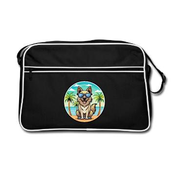 Carpathian Shepherd Dog Breed Cartoon Sunglasses - Retro Bag - black/white - Front