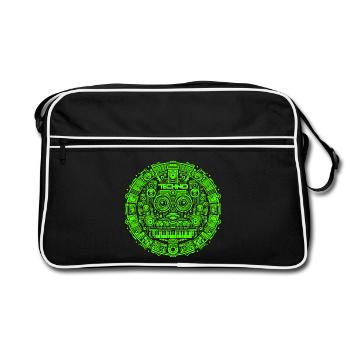 Techno Music Logo - Retro Bag - black/white - Front