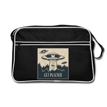 Extraterrestrial UFO Funny Space Gift - Retro Bag - black/white - Front