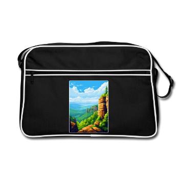 Elbe Sandstone Mountains Germany Travel Poster WPA - Retro Bag - black/white - Front
