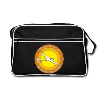 fliegst Du noch - Retro Tasche - Schwarz/Weiß - Vorne
