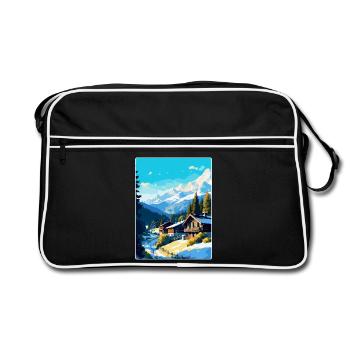 Megève France Affiche de voyage vintage WPA Souvenir - Sac Retro - noir/blanc - Devant