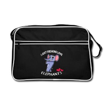 J'aime les éléphants - Sac Retro - noir/blanc - Devant
