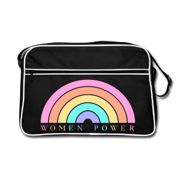 Women Power - Retro Tasche - Schwarz/Weiß - Vorne