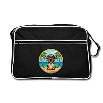 Pointer Dog Breed Cartoon Sunglasses Beach - Retro Bag - black/white - Front
