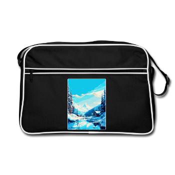 Val D Isère France Affiche de voyage vintage souvenir - Sac Retro - noir/blanc - Devant