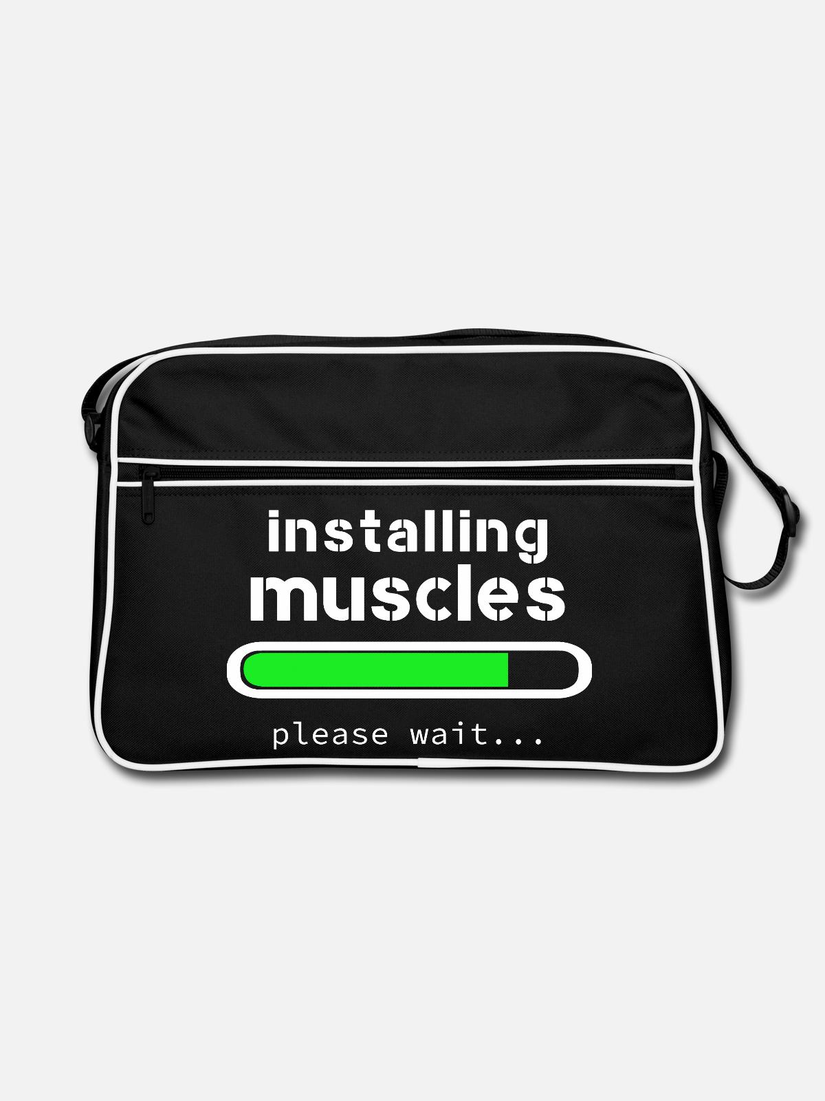 installing muscles - Sac Retro - noir/blanc - Devant