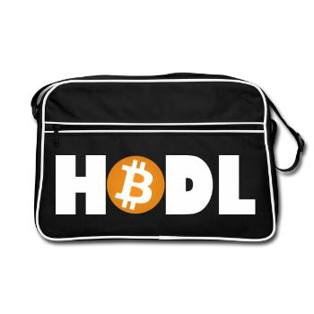 Mode Bitcoin HODL : Activé - Sac Retro - noir/blanc - Devant