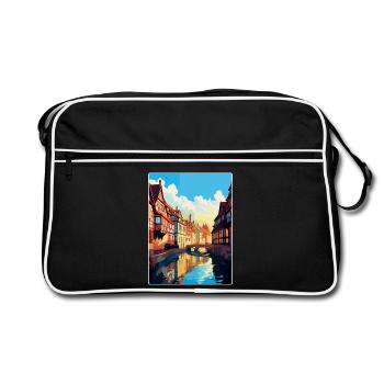 Colmar France Vintage Travel Poster WPA Souvenir - Retro Bag - black/white - Front