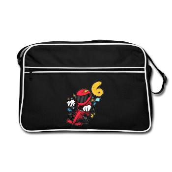Flinker Kartpilot Geburtstagsparty - Retro Tasche - Schwarz/Weiß - Vorne