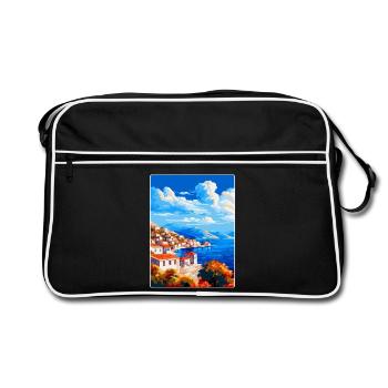Hydra Grèce Vintage Voyage Poster WPA Souvenir - Sac Retro - noir/blanc - Devant