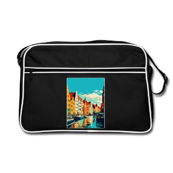Danzig Polen Vintage Reiseposter WPA Souvenir - Retro Tasche - Schwarz/Weiß - Vorne