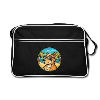 Cordoba Fighting Dog Breed Cartoon Sunglass Beach - Retro Bag - black/white - Front