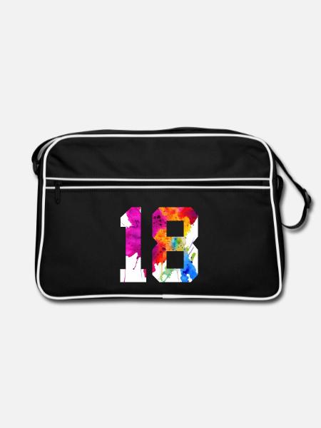 NUMBER 18 YEARS OLD 18TH BIRTHDAY - Retro Bag - black/white