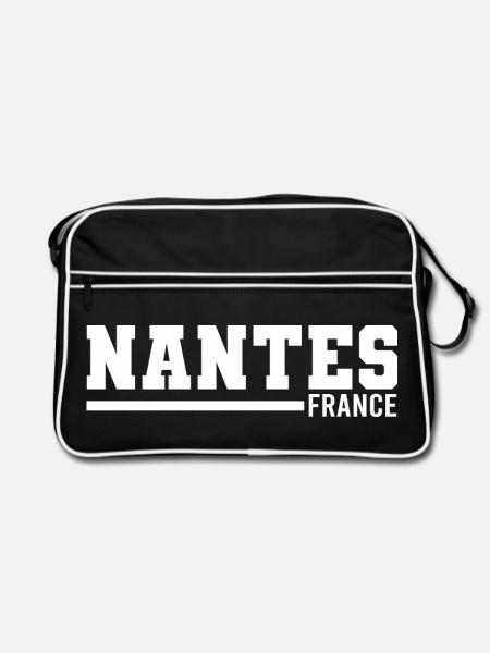 Nantes | Frankreich - Retro Tasche - Schwarz/Weiß - Vorne
