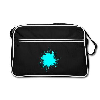 Fleck Farbe Gespritzt Schmutz schmutzig - Retro Tasche - Schwarz/Weiß - Vorne