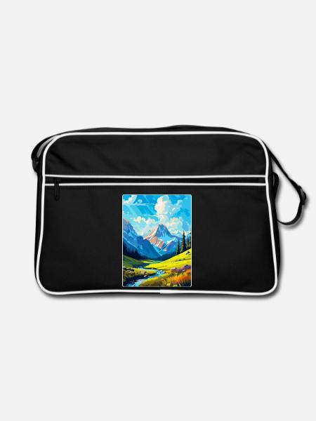 Berge Polen Vintage Reise Poster WPA - Retro Tasche - Schwarz/Weiß - Vorne