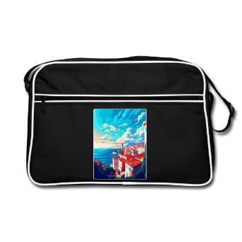 Pula Croatie Affiche de voyage vintage WPA Souvenir - Sac Retro - noir/blanc - Devant