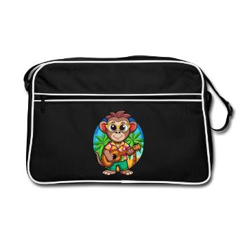 Lunettes de soleil de plage d’été de dessin animé de singe drôle - Sac Retro - noir/blanc - Devant