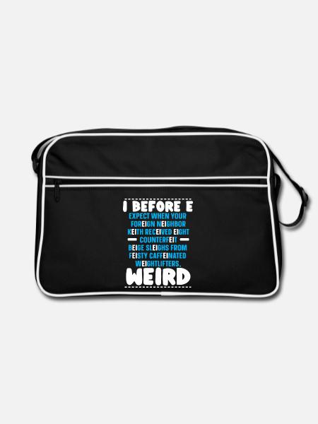 Grammatik-Polizei Englisch-Lehrer Englisch-Schreib - Retro Tasche - Schwarz/Weiß