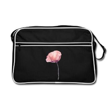 Blume - Retro Tasche - Schwarz/Weiß - Vorne