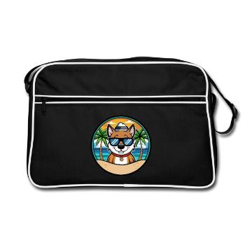 Cao De Seo Miguel Dog Breed Cartoon Beach - Retro Bag - black/white - Front