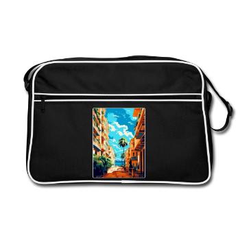 Malaga Espagne Affiche de voyage vintage WPA Souvenir - Sac Retro - noir/blanc - Devant