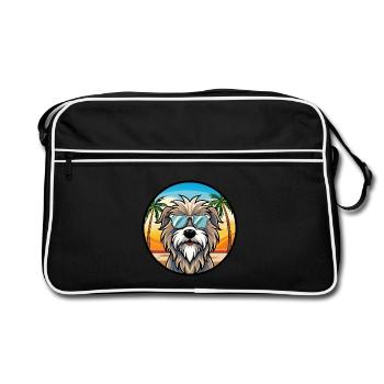 Lunettes de soleil Bergamasco Shepherd Dog Breed Cartoon - Sac Retro - noir/blanc - Devant
