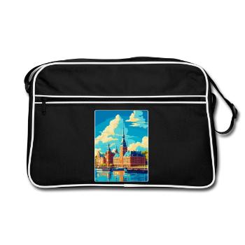 Helsingborg Sweden Vintage Travel Poster Souvenir - Retro Bag - black/white - Front