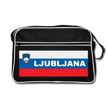 Ljubljana City dans le drapeau slovène - Sac Retro - noir/blanc - Devant