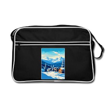 Kitzbühel Autriche Affiche de voyage vintage souvenir - Sac Retro - noir/blanc - Devant