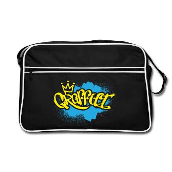 Grafitti Kind Sprayer - Retro Tasche - Schwarz/Weiß - Vorne