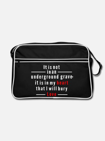Liebeszitat - Retro Tasche - Schwarz/Weiß