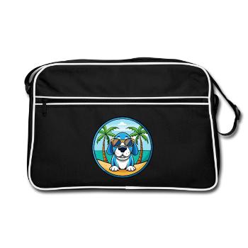 Lunettes de soleil de dessin animé Blue Gascony Basset Dog Breed - Sac Retro - noir/blanc - Devant