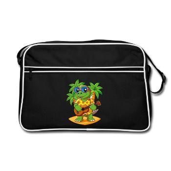 Funny Turtle Cartoon Summer Beach Sunglasses - Retro Bag - black/white - Front