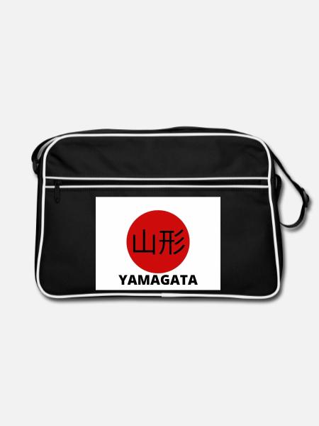 Yamagata Japon à Kanji - Sac Retro - noir/blanc - Devant