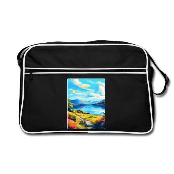 Loch Lomond National Park Travel Poster Souvenir - Retro Bag - black/white - Front