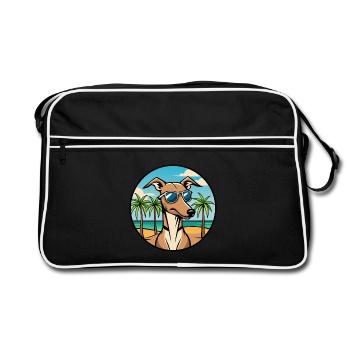 Rampur Greyhound Chien Race Dessin Animé Lunettes De Soleil Plage - Sac Retro - noir/blanc - Devant