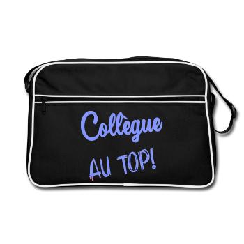 COLLEGUE. DEPART. RETRAITE. EMPLOI. HUMOUR - Sac Retro - noir/blanc - Devant