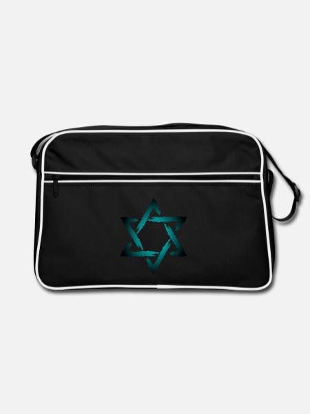 Davidstern - Retro Tasche - Schwarz/Weiß