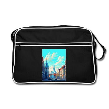 Bruxelles Belgique Poster de voyage vintage souvenir - Sac Retro - noir/blanc - Devant