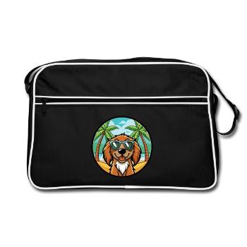 Boykin Spaniel Chien Race Dessin Animé Lunettes De Soleil Plage - Sac Retro - noir/blanc - Devant