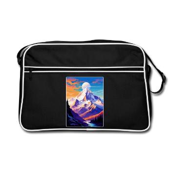 Mont Blanc Mountain Europe Vintage Poster de voyage - Sac Retro - noir/blanc - Devant
